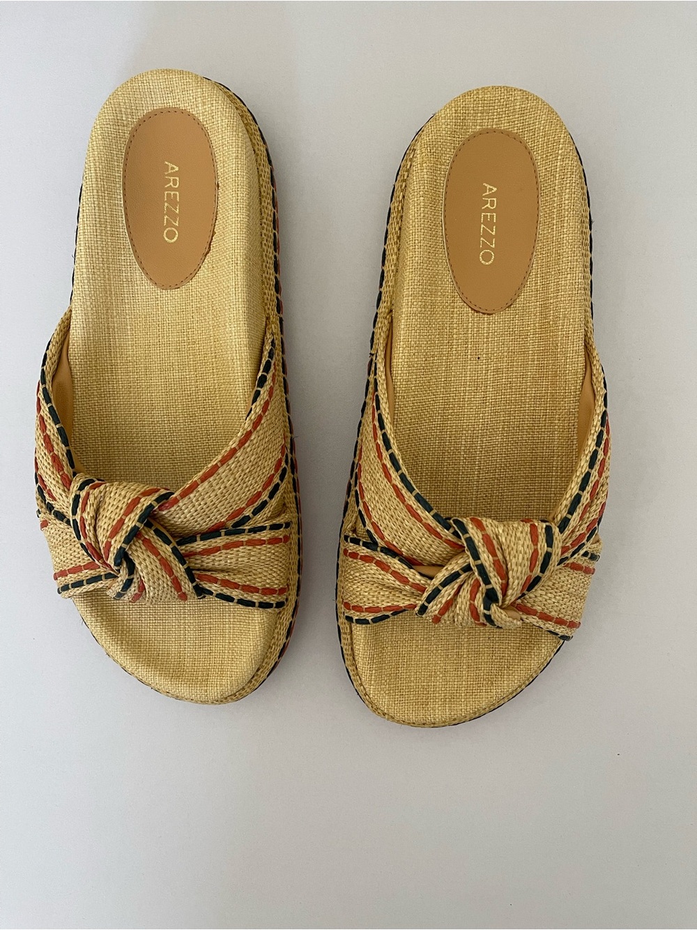 Arezzo Natural Knot Slide Sandals